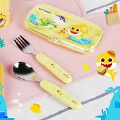 韓國鯊魚家族 鯊魚寶寶 好握 不鏽鋼 湯匙 叉子 餐具盒 3件組