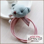 【akiko kids】棉麻卡通動物造型兒童髮圈 -藍色小熊
