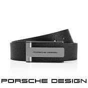 【Porsche Design 保時捷】限量3折 德國頂級小牛皮皮帶 全新專櫃展示品 (黑色 FU5044)