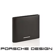 【Porsche Design 保時捷】限量3折 德國頂級小牛皮4卡零錢包皮夾 全新專櫃展示品 (黑色 OBE9903)