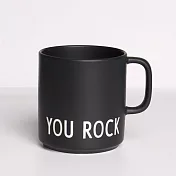 DESIGN LETTERS 雷雕文字骨瓷馬克杯350ml 黑YOU ROCK