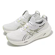 Asics 慢跑鞋 GEL-Nimbus 26 男鞋 白 綠 緩衝 厚底 運動鞋 亞瑟士 1011B794102 25cm WHITE/BIRCH
