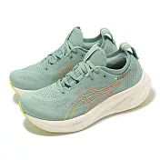 Asics 慢跑鞋 GEL-Nimbus 26 女鞋 綠 米白 緩衝 厚底 運動鞋 亞瑟士 1012B601301