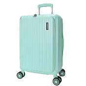 DF travel - Captain(格雷)前開系列USB雙充電孔內崁式海關密碼鎖前開拉鍊25吋旅行箱-共4色 薄荷綠