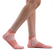 【紐西蘭Icebreaker 】女 短筒輕薄毛圈慢跑襪(+)-珊瑚粉橘 M