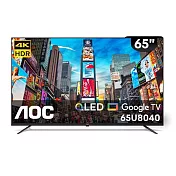 AOC 65型 4K QLED Google TV 智慧顯示器   65U8040 黑