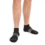 【紐西蘭Icebreaker 】男 薄毛圈多功能運動踝襪-黑/炭灰 M