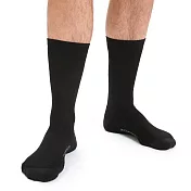 【紐西蘭Icebreaker 】男 中筒薄毛圈都會休閒襪- S 黑色