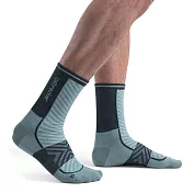【紐西蘭Icebreaker 】男 中筒輕薄毛圈慢跑襪(+)- M 草綠/墨綠