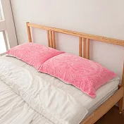 絨面緹花枕巾-80x48cm-2條入x1包 粉紅色