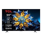 TCL 55型 4K QLED PRO Google TV 量子智能連網液晶顯示器 55C655 PRO-含基本安裝 樓層費跨區費另計 黑