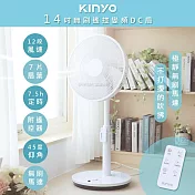 【KINYO】旋風式14吋遙控DC扇/DC風扇/循環扇/立扇(DCF-1410)可遙控無刷變頻/超靜音20-55dB