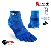 injinji Trail野跑避震吸排五趾短襪 L 船塢藍