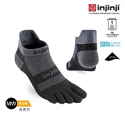 injinji Run避震吸排五趾隱形襪FX L 黑灰