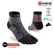 injinji Ultra Run終極系列五趾短襪 XL 碳黑