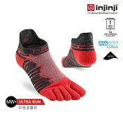 injinji Ultra Run終極系列五趾隱形襪 L 火山紅