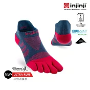 injinji 女 Ultra Run終極系列五趾隱形襪 莓果紅