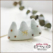 【akiko kids】可愛小巧棉麻三角皇冠造型鴨嘴夾 -綠色