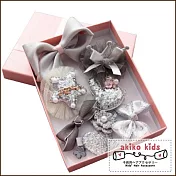 【akiko kids】日本可愛造型系列兒童髮夾超值10件組禮盒 -灰色
