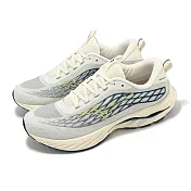 Mizuno 慢跑鞋 Wave Inspire 20 SSW 男鞋 米白 藍 支撐 波浪片 運動鞋 美津濃 J1GC2413-54