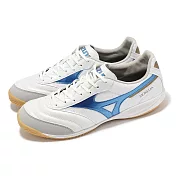 Mizuno 足球鞋 Morelia Sala Pro In 男鞋 白 藍 膠底 室內足球 運動鞋 美津濃 Q1GA2413-25