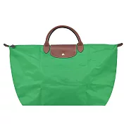 LONGCHAMP LE PLIAGE系列短把再生尼龍摺疊水餃旅行袋(小) 草綠