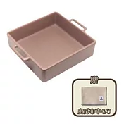 【Kamoshika道具店】 陶質調理盤（茶）贈廚房布巾（灰）