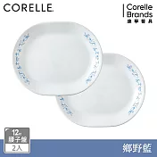 【美國康寧 CORELLE】鄉野藍2件式腰子盤組-B01