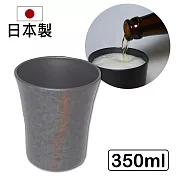 【日本藤田金屬】 極輕量職人製黑柿釉陶器風冰涼酒杯 350ml 日本製