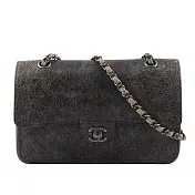 CHANEL 限量秀款 古巴系列黑銀釦混色皮革COCO 25cm_展示品 (棕色/藍紫色)