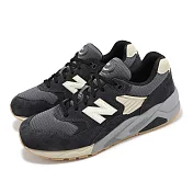 New Balance 休閒鞋 580 男鞋 女鞋 幻黑 砂岩 緩衝 拼接 麂皮 情侶鞋 NB MT580ESC-D 23cm BLACK/BEIGE