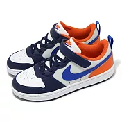 Nike 休閒鞋 Court Borough Low Recraft PS 中童 藍橘 魔鬼氈 小朋友 DV5457-401