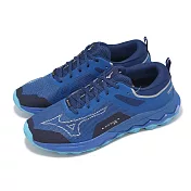 Mizuno 越野跑鞋 Wave Ibuki 4 GTX 男鞋 藍 黑 防水 輪胎大底 運動鞋 美津濃 J1GJ2259-11