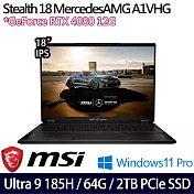 【MSI】微星 Stealth 18 MercedesAMG A1VHG-043TW 18吋/Ultra 9 185H/64G/2TB/RTX4080/ 聯名電競筆電