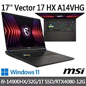 msi微星 Vector 17 HX A14VHG-888TW 17吋 電競筆電 (i9-14900HX/32G/1T SSD/RTX4080-12G/Win11)