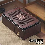 【TEA Dream】日式高質感高巖碳竹木茶具茶盤收納盒 (泡茶工具 茶具收納) 矩長天方