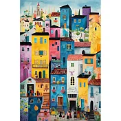 【LAVOD 線上藝廊】藝術微噴油畫 90X120CM 無框畫+鋁合金-銀色 繽紛色彩童趣風格/兒童房臥室裝飾藝術掛畫 彩虹聚落 1