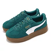 Puma 德訓鞋 Palermo Elevata Wns 女鞋 綠 白 厚底 膠底 復古 麂皮 休閒鞋 39934802