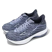 Mizuno 慢跑鞋 Wave Rider 28 女鞋 藍 白 波浪片 支撐 運動鞋 美津濃 J1GD2403-27