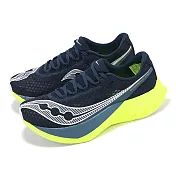 Saucony 競速跑鞋 Endorphin Pro 4 男鞋 藍 螢光綠 雙密度中底 碳板 回彈 運動鞋 索康尼 S20939222