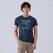 ADISI 男輕薄棉感快乾短袖圖T AL2411065 (M-2XL) M 雙色藏青