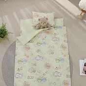 【家適居家】角落小夥伴-兒童睡墊三件組-花園(兩色)-台灣製造 黃色