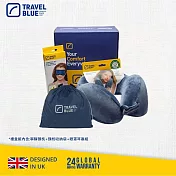 【Travel Blue 藍旅】 頸枕舒適禮盒 高階慢回彈記憶棉 機場免稅同款 U型枕 護頸枕 旅行頸枕 保固24月 藍色禮盒
