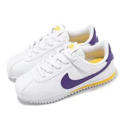 Nike 休閒鞋 Cortez Easyon PS 中童 紫 白 黃 湖人配色 小朋友 阿甘鞋 DM0951-105