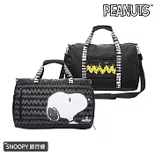 【SNOOPY 史努比】旅行袋-大頭款-黑色