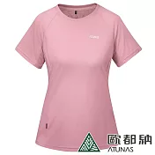 【ATUNAS 歐都納】女款POLARTEC POWER DRY短袖T恤A2TS2323W- S 玫瑰粉