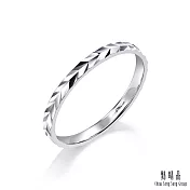 【點睛品】Daily Luxe 魚骨紋 18K金戒指 7 18K白色黃金