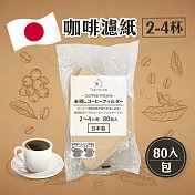 【Watts】日本製無漂白咖啡濾紙2-4杯用x5包(80入/包)