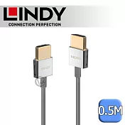 LINDY 林帝 CROMO HDMI 2.1 Type-A 公 to 公 極細傳輸線 0.5m (36775)