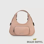 【BRAUN BUFFEL 德國小金牛】台灣總代理 瑞雅 大肩包-藕粉色/BF848-27-CG